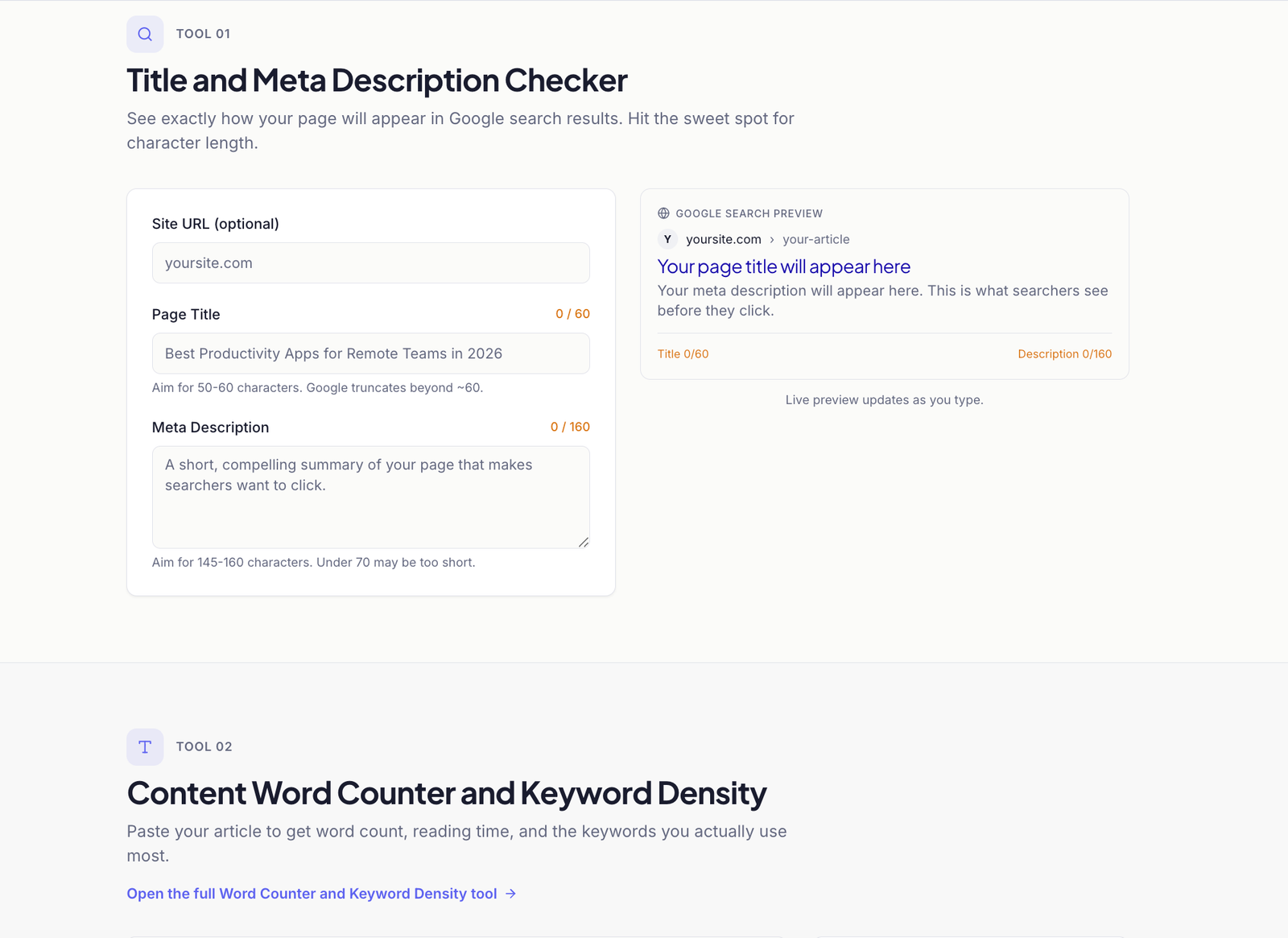 Publizo free tools