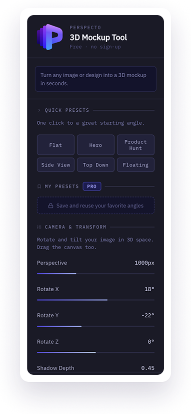Perspecto sidebar