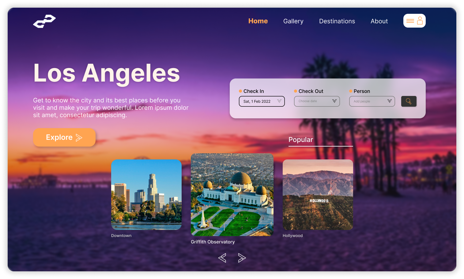 UI Design Landing Page Los Angeles